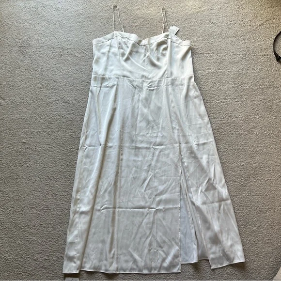 sachin and babi light blue dress Abercrombie & Fitch Black Satin Dress High Slit Midi Size XL